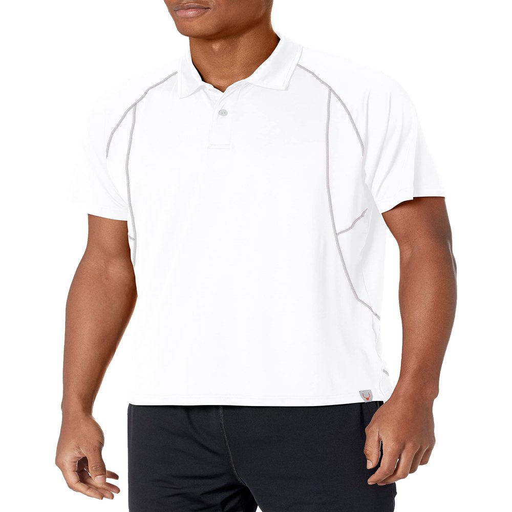 CBUK mens Moisture Wicking Coverstitch Short Sleeve Grip Polo Shirt, White, XX-Large US