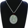 2.1"China Certified Grade A Nature Hisui Jadeite Jade Laughing Buddha Necklace Pendants view 2