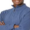 Amazon Essentials Men's Quarter-Zip French Rib Mock Neck Sweater, Casual Wear, Blue Heather, X-Large view 3