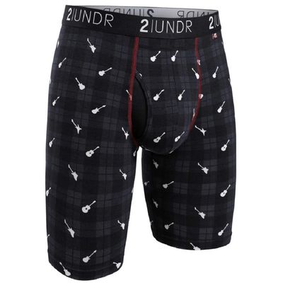 2UNDR Swing Shift 9" Long Leg Boxer Briefs for Men | Mens Pouch Underwear with Patented Joey Pouch | Modal Underwear Men | Moisture Wicking Black