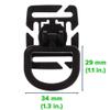 Tactical Rotating Clip  3/4 X 1 Inch Black Hardened Plastic Clips  for Adding Attachments to Outdoor Gear (100 Pack) view 4