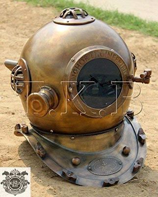 MAXNAUTICALMART Specially Retro Design Nautical Anchor Engineering Divers Helmet Deep Brass ANTQUE