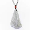 2.4" China Certified Grade A Nature Hisui Jadeite Jade Fortune Chinese Cabbage Double Carved Necklace Pendants view 2