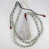 2.4" China Certified Grade A Nature Hisui Jadeite Jade Fortune Chinese Cabbage Double Carved Necklace Pendants view 4