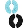 Blulu 2 Pairs Ice Skate Covers for Blades Skate Blade Covers Protector Guards for Hockey Figure Accessories(Black and Light Blue,S) view 1