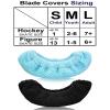 Blulu 2 Pairs Ice Skate Covers for Blades Skate Blade Covers Protector Guards for Hockey Figure Accessories(Black and Light Blue,S) view 2