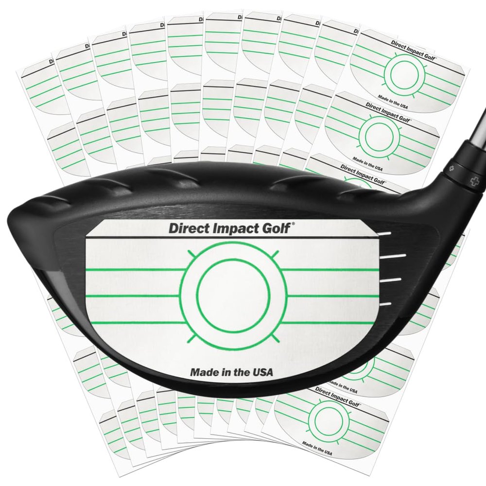 Direct Impact Golf Ultra-Thin Golf Impact Tape 200 Driver Impact Labels: Instant Feedback for Distance, Accuracy, Consistency