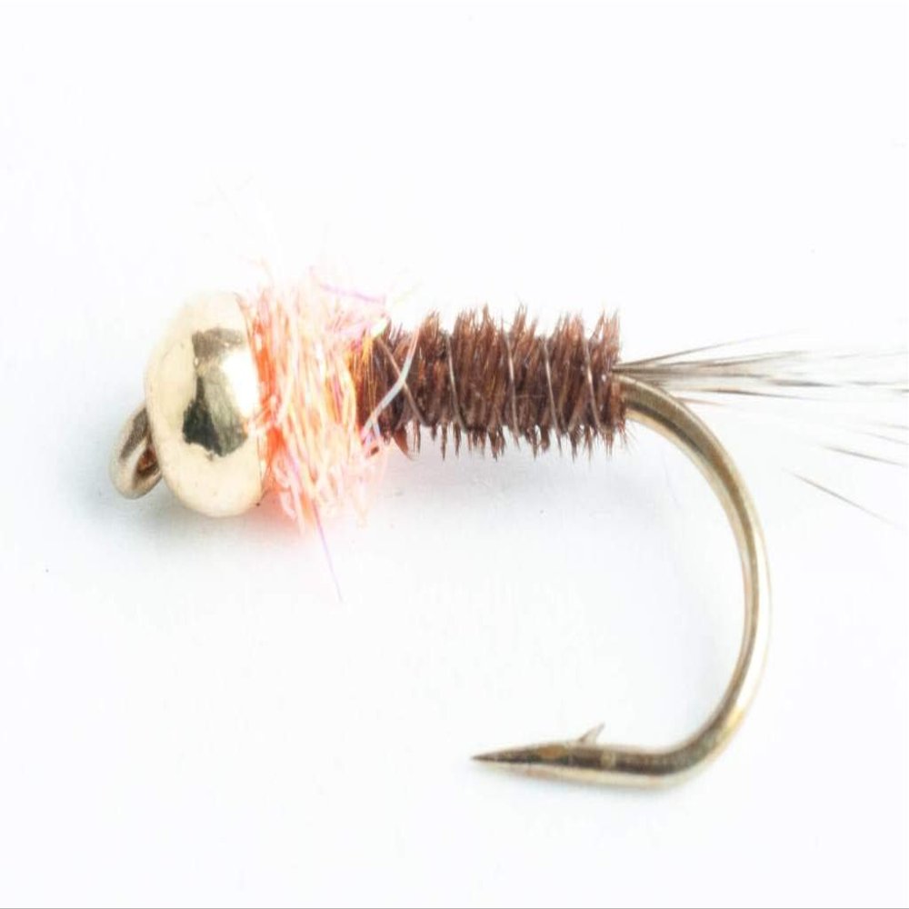 Blue Wing Olive Tungsten BH Frenchie Nymph Fly, 6-Pack (#18)