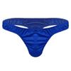 iiniim Mens Sissy Ruffled Sexy T-Back Thongs Ice Silk Low Rise Bikini Briefs Comfort Underwear for Men Blue X-Large (waist 31.5-46.0") view 1