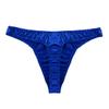 iiniim Mens Sissy Ruffled Sexy T-Back Thongs Ice Silk Low Rise Bikini Briefs Comfort Underwear for Men Blue Large (Waist 29.0-43.0") view 3
