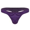 iiniim Mens Sissy Ruffled Sexy T-Back Thongs Ice Silk Low Rise Bikini Briefs Comfort Underwear for Men Purple X-Large (waist 31.5-46.0") view 1