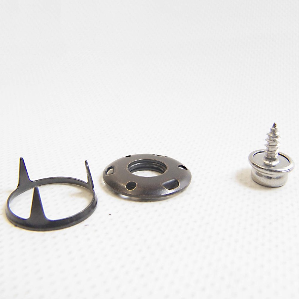 Carpet Fastener, Veltex 3 Prong, Black Finish w/Stainless Steel 3/8" Screw Stud