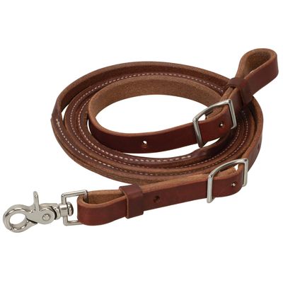 Oiled Canyon Rose Heavy Harness Leather Round Roper Rein, 5/8" x 8'