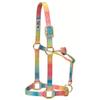 Weaver Leather 35-6795-R1 Polyester Rainbow Adjustable Chin and Throat Snap Halter, 1" Average Horse view 1