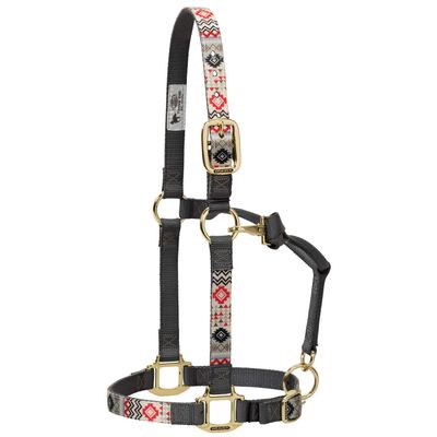 Weaver Leather Nylon Crimson Aztec Adjustable Chin and Throat Snap Halter, Large