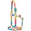 Weaver Leather Polyester Rainbow Adjustable Chin and Throat Snap Halter, 1" Large Horse view 1