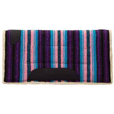 Pony Acrylic Saddle Pad, Straight, 22" L x 22" W, Pink/Purple Stripe