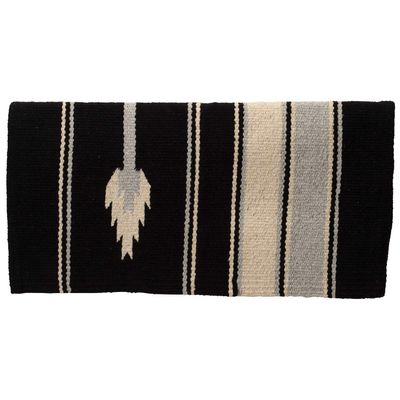 Double Weave Grade A Acrylic Blanket, Arrow - Black/Cream/Gray, 32" x 32"