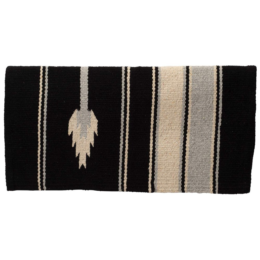 Double Weave Grade A Acrylic Blanket, Arrow - Black/Cream/Gray, 32" x 32"