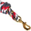 Poly Lead Rope with a Solid Brass 225 Snap, Graphite/Red/White view 3