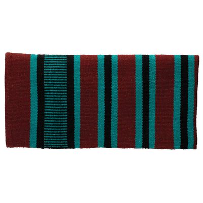 Weaver Leather Double Weave Saddle Blanket, Burgundy/Turquoise/Black, 32" x 64"