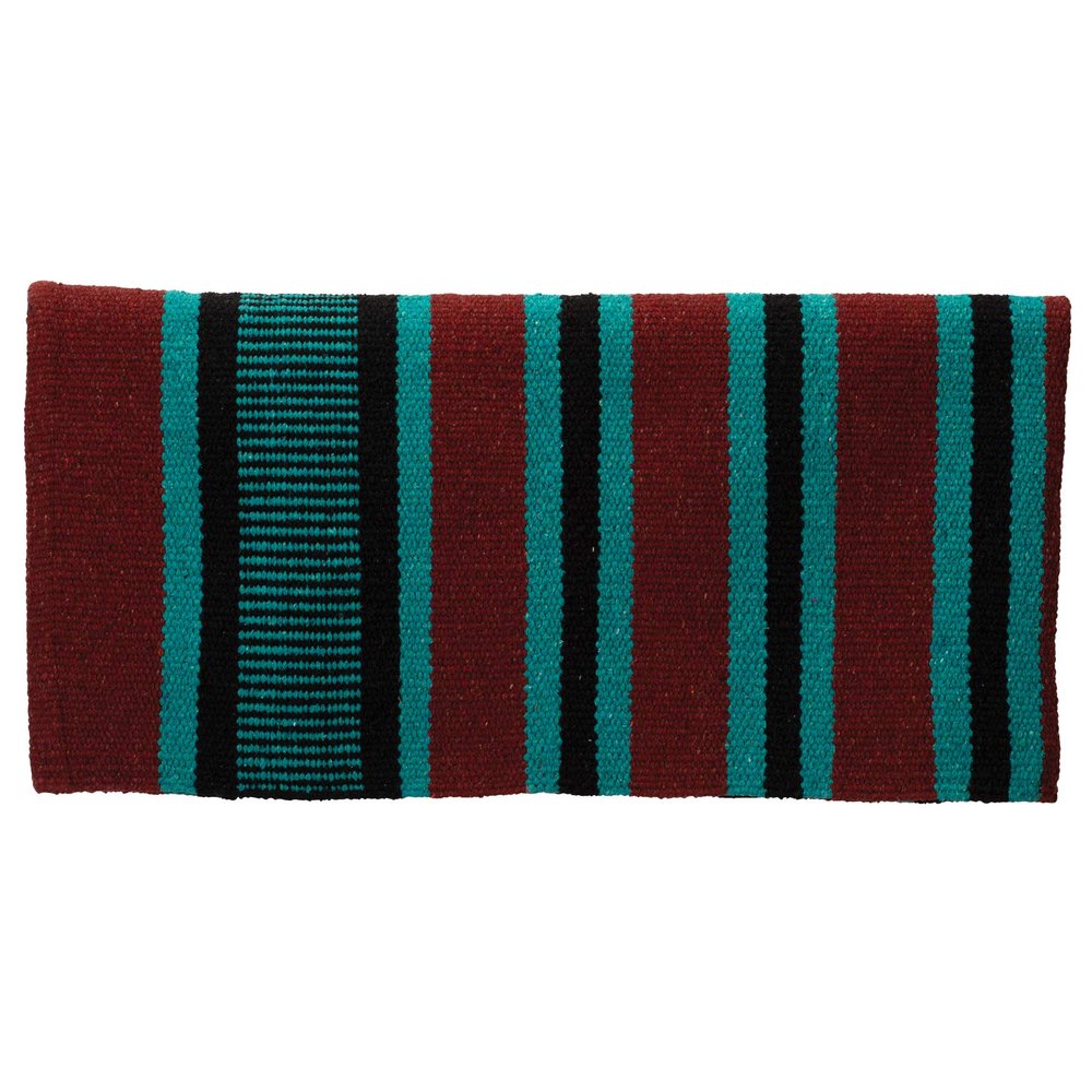 Weaver Leather Double Weave Saddle Blanket, Burgundy/Turquoise/Black, 32" x 64"