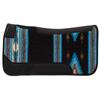 Weaver Equine 23" x 24" Contoured Single Weave Wool Blend Felt Pony Size Saddle Pad, Shock Absorbing Western Saddle Pad for Protection, Black/Blue view 1