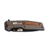 Smith & Wesson M&P Bodyguard 8.07in S.S Folding Knife with 3.5in Serrated Tanto Point Blade and Aluminum Handle for Outdoor, Tactical, Survival and EDC, Black/Wood view 3