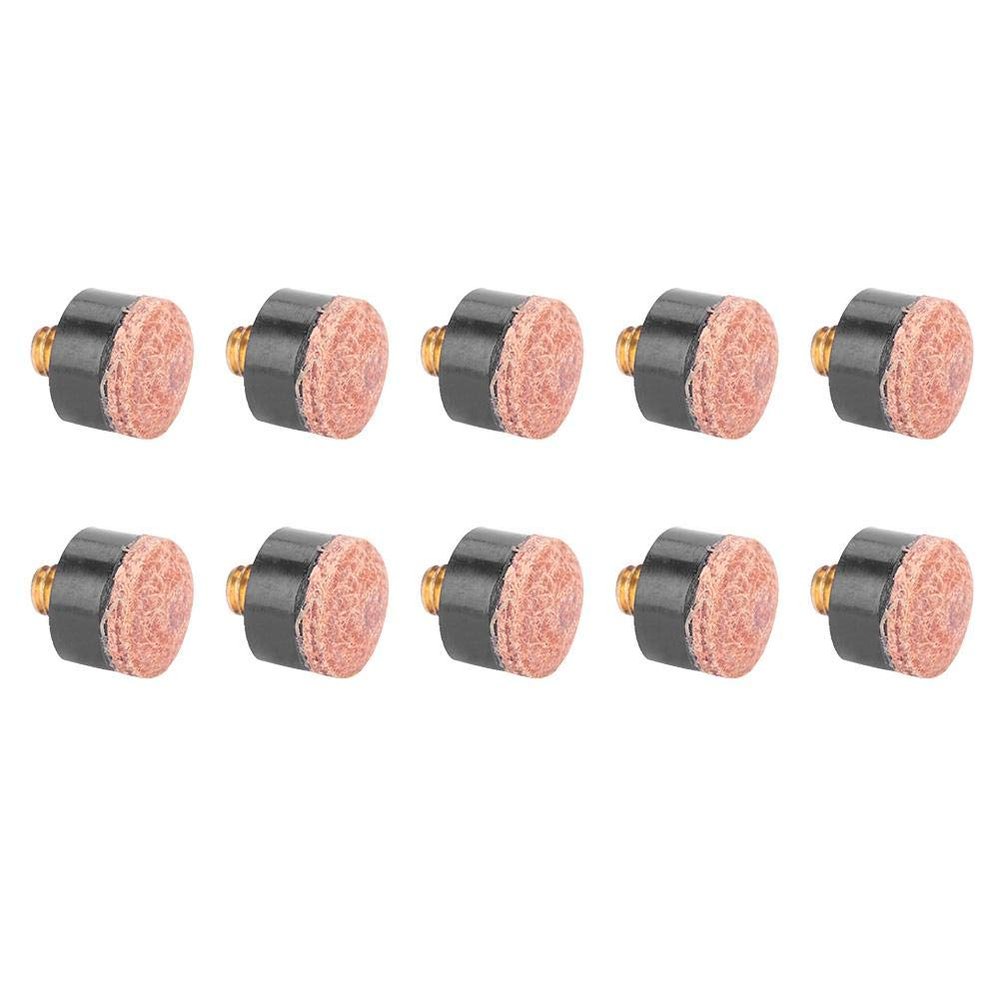 Alomejor 10pcs Billiards Cue Tip Soft Cue Tips Billiard Replacement Screw-on Tips for Billiards Tackle Accessory(10mm)