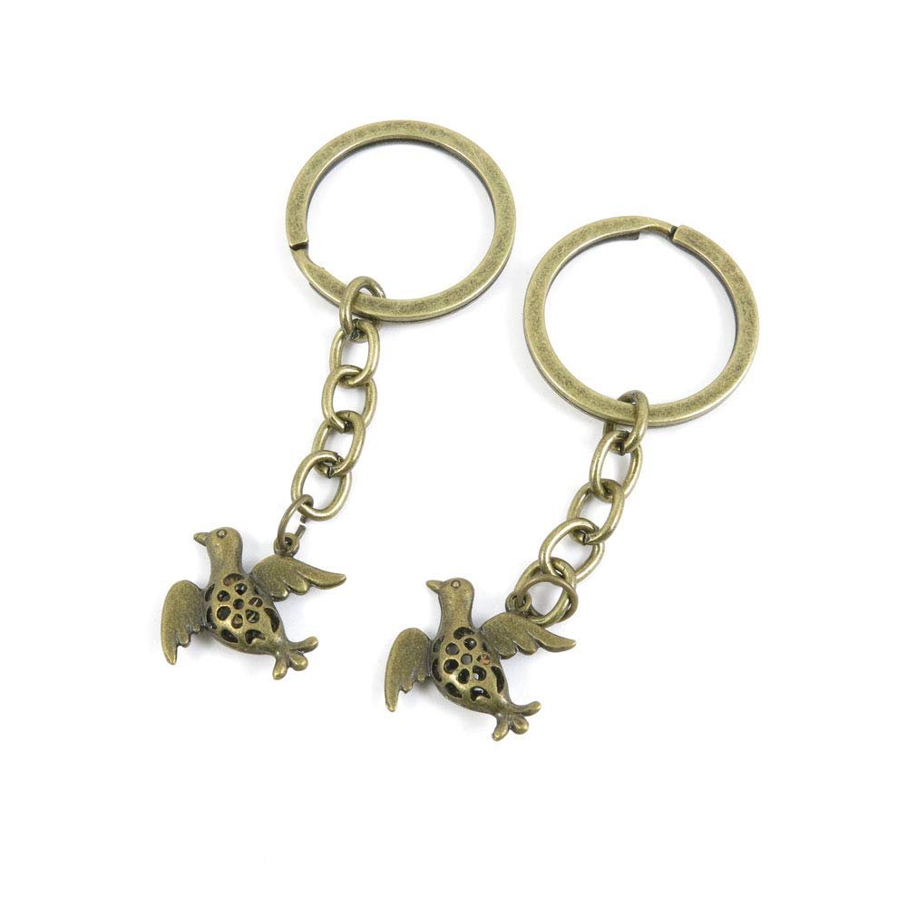 1 Items Keychain Keyring Key Tags Chains Rings Jewelry Bag Charms T3QA2 Peace Bird Pigeon