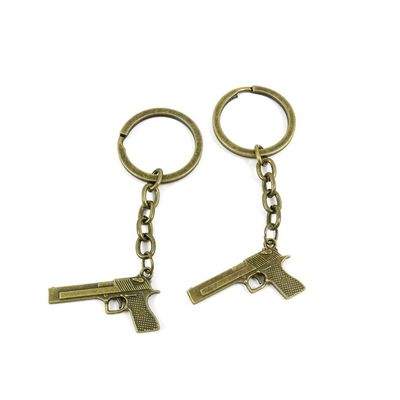 1 Items Keychain Keyring Key Tags Chains Rings Jewelry Bag Charms Q0SH7 Pistol Gun