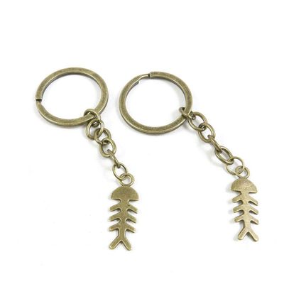 1 Items Keychain Keyring Key Tags Chains Rings Jewelry Bag Charms R7FH7 Fish Bone Fishbone
