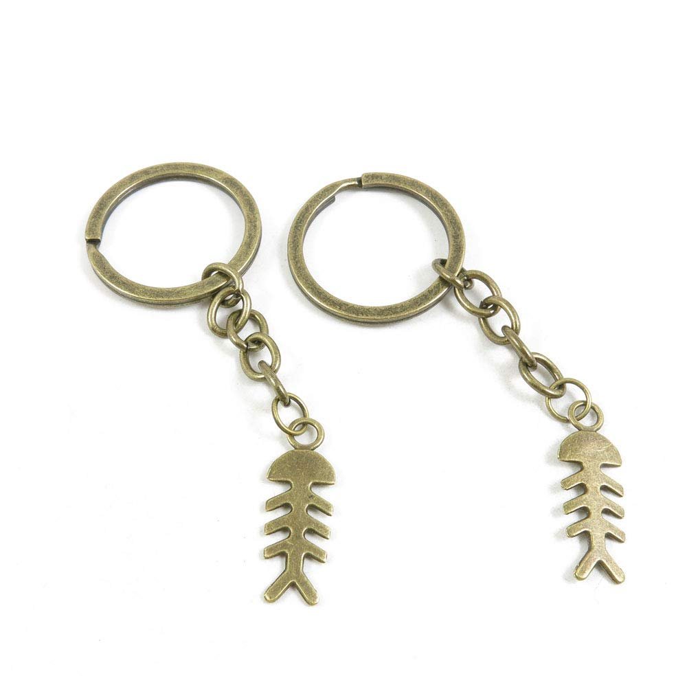 1 Items Keychain Keyring Key Tags Chains Rings Jewelry Bag Charms R7FH7 Fish Bone Fishbone