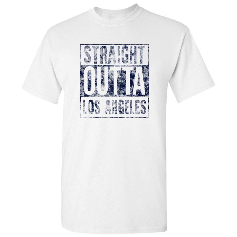 UGP Campus Apparel Straight Outta Los Angeles - LA Football Pride T Shirt - Medium - White