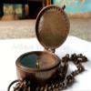 Handmade Brass Working Compass with Leather Case Marine Antique Brass Pocket Compass Gift view 2
