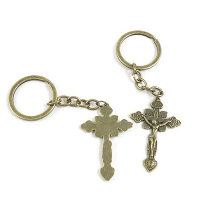 5 Items Keychain Keyring Key Tags Chains Rings Jewelry Bag Charms M7YC5 Jesus Cross