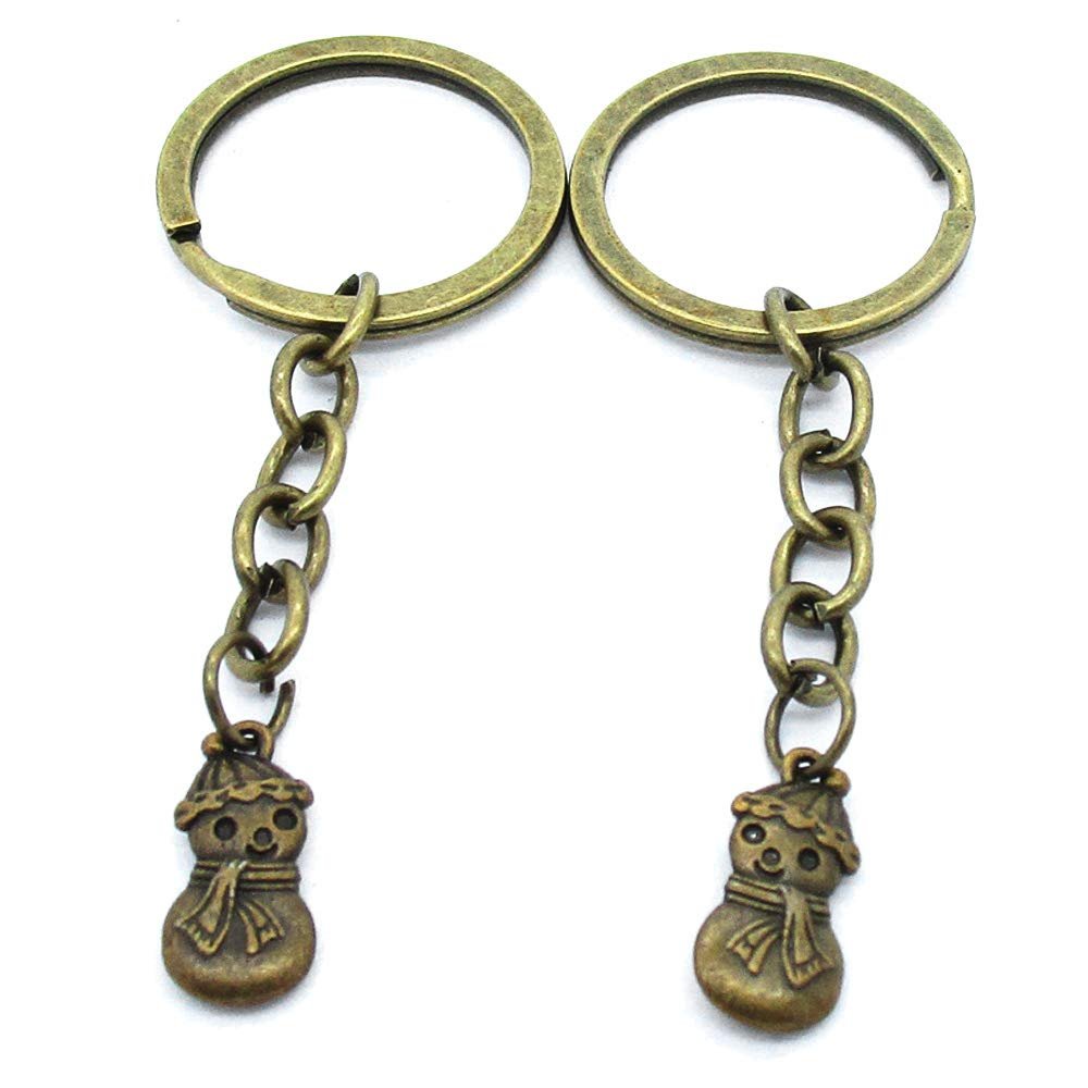 5 Items Keychain Keyring Key Tags Chains Rings Jewelry Bag Charms AA441 Xmas Snowman Yeti
