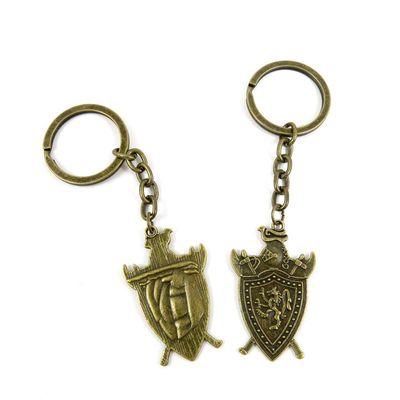 5 Items Keychain Keyring Key Tags Chains Rings Jewelry Bag Charms B6TI8 Armour Shield