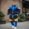 SCREENSHOT Men's Premium Workout Lifestyle Color Block Fashion Track Pants P41901-Navy-2XLarge view 3
