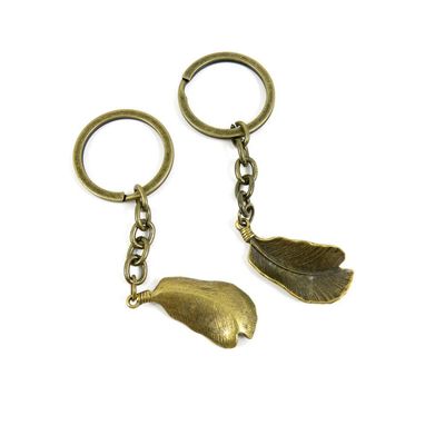 1 Items Keychain Keyring Key Tags Chains Rings Jewelry Bag Charms R4LN3 Leaf Feather Plumage Plume