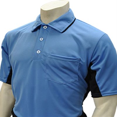 Smitty USA-312 Major League Style Short Sleeve Umpire Shirt with Side Panels (Blue with Black Side Panels, 2XL)