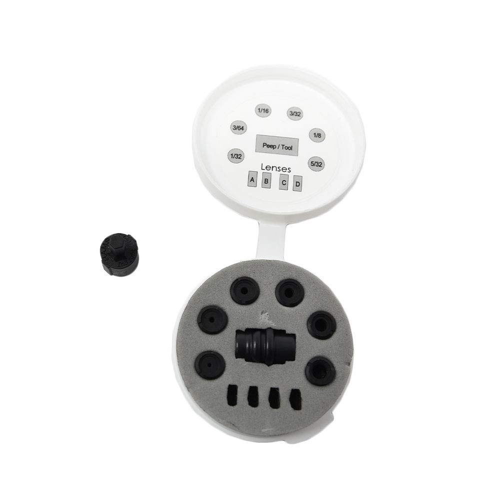 HAMSKEA ARCHERY SOLUTIONS Insight Short Draw Standard Peep Kit (SD Housing, 6 apertures/Tool) with Protective Case (PEEP070)