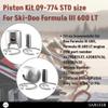 Asaki Piston Kit Compatible with Ski-Doo Formula III 600 LT Snowmobile 09-774 420887437 Std with Ring view 2