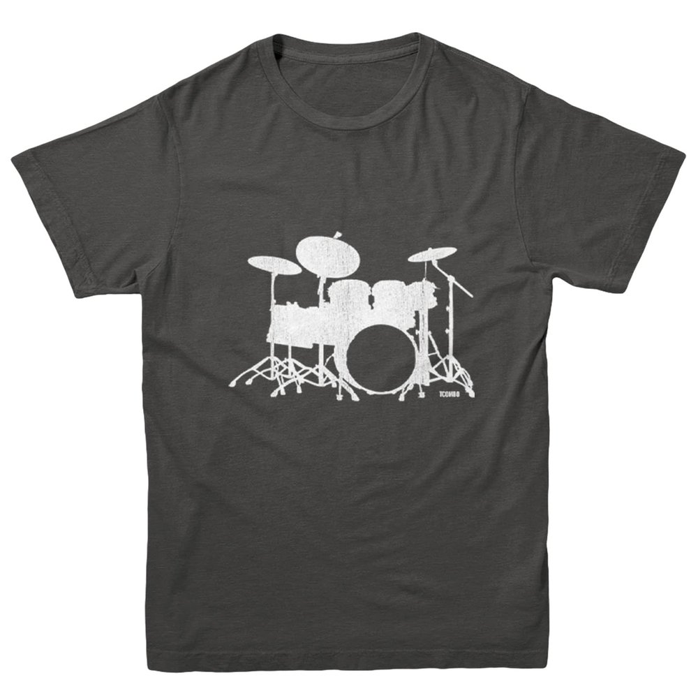 Drum Silhouette - Musician Drummer Youth T-Shirt (Charcoal, Medium)