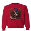 Tee Hunt USA Stars and Stripes Sweatshirt Patriot American Pride Bald Eagle Sweater Red Large view 1