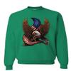 Tee Hunt USA Stars and Stripes Sweatshirt Patriot American Pride Bald Eagle Sweater Green Medium view 1
