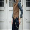 Aesido Formal Men's Vests Slim Fit Soft Wool Tweed Herringbone Business Suit Vest Waistcoat for Wedding Groomsmen(Green,M) view 4