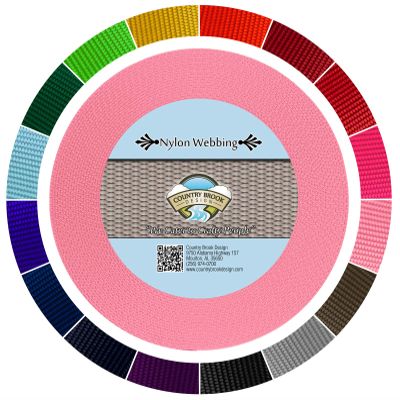 Country Brook Design - 1 1/2 Inch Heavy Duty 100% Real Nylon Webbing - 20+ Vibrant Colors (Pink, 50 Yards)