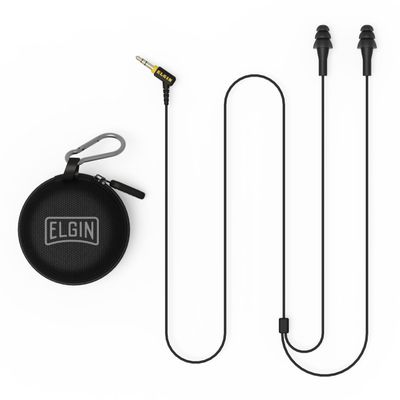 Elgin Ruckus Earplug Headphones, ANSI Certified 25dB Noise Reduction, IP65 Rated for Dust and Water Resistance, Ideal for Construction and Outdoor Work, Durable Kevlar-Reinforced Cables, Stealth Black