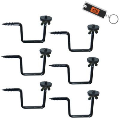 6 Pack HME Products Quick Mount Trail Camera Holder  6 Pack Easy Mount Game Camera, Trail Camera Stand, Trail Camera Accessories with Included LED Keychain Light